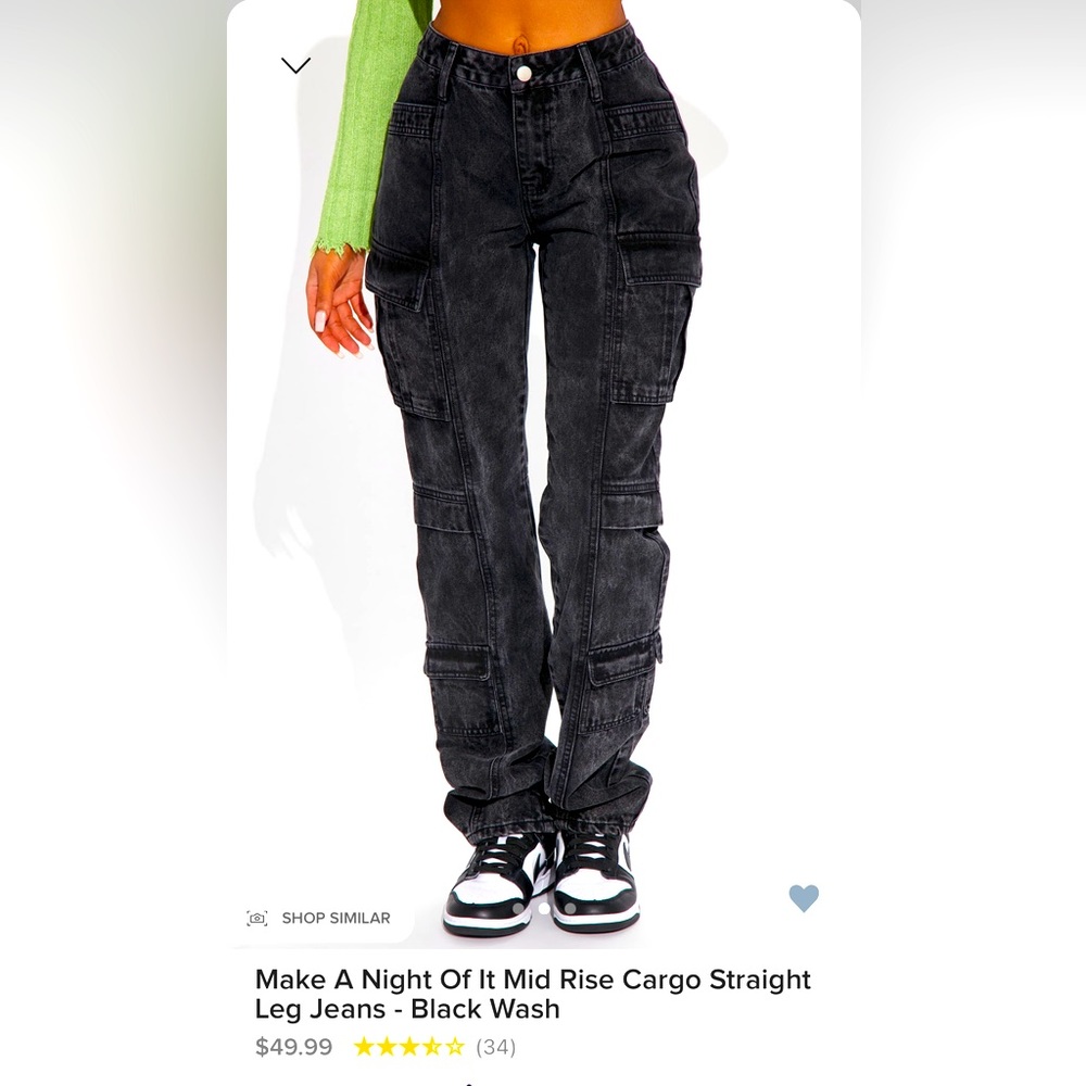 Black Cargo Jeans